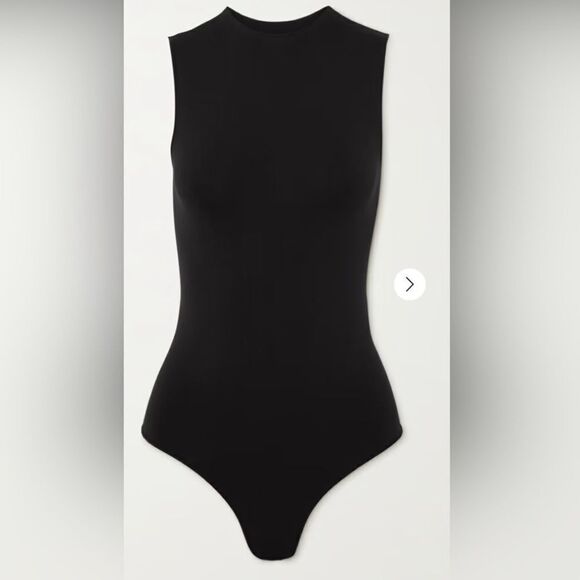 SKIMS Essential Raw High Crew Neck Onyx Bodysuit Sz S/M NWOT - Picture 13 of 15